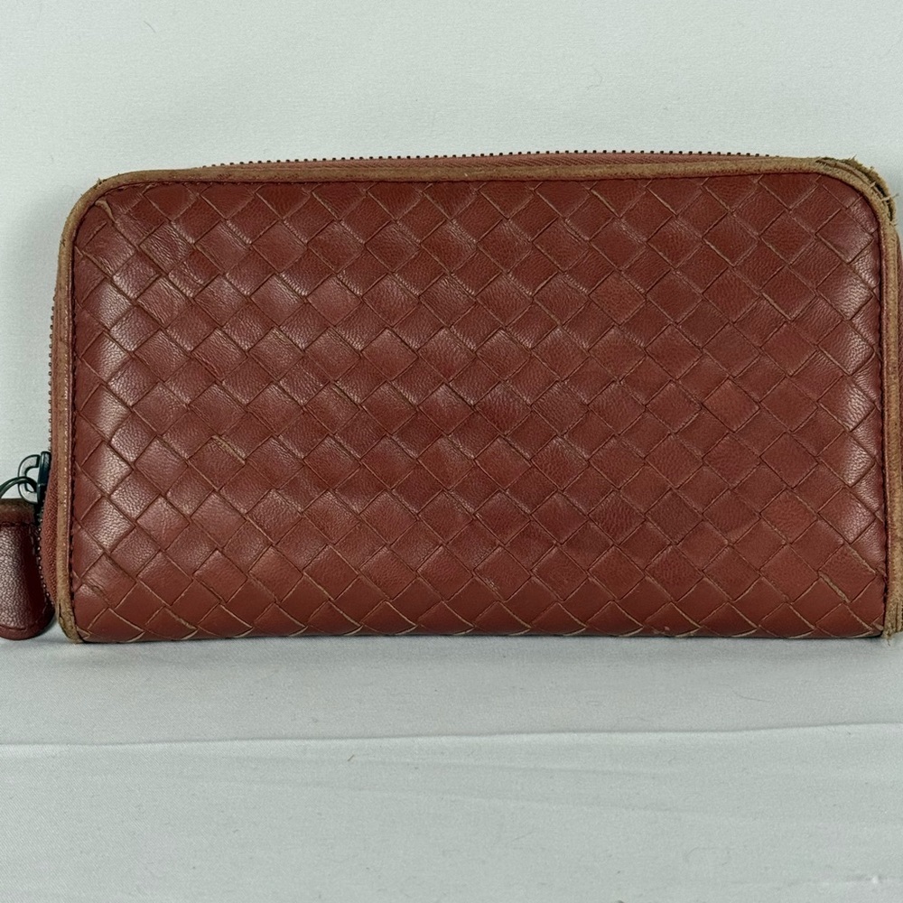 Bottega Veneta Intrecciato Wallet Brown Leather As Is - Picture 4 of 10
